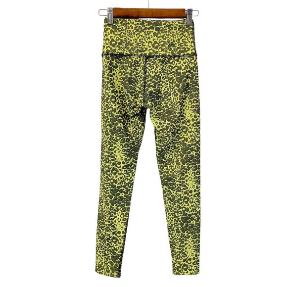 ONA By Yoon Chung Womens XS Neon Cheetah Activewear Leggings 25" Workout - Picture 2 of 11